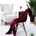 thumbnail image 3 of PiccoCasa 1 Pcs Home Warm Soft Microplush Fleece Solid Throw Blanket Burgundy 60" x 78", 3 of 7