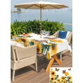 thumbnail image 5 of Outdoor Tablecloth with Umbrella Hole for Patio/Picnic/Party/Camping, Summer Sunflowers Waterproof Table Cloth Rectangle Table Cover Washable, Rustic Floral Farmhouse Butterflies Garden (60"x 120"), 5 of 9