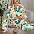 thumbnail image 5 of JUNZAN Floral Vintage Print Womens Pajama Sets,Long Sleeve Button Down for Women Pjs 2 piece, 5 of 7