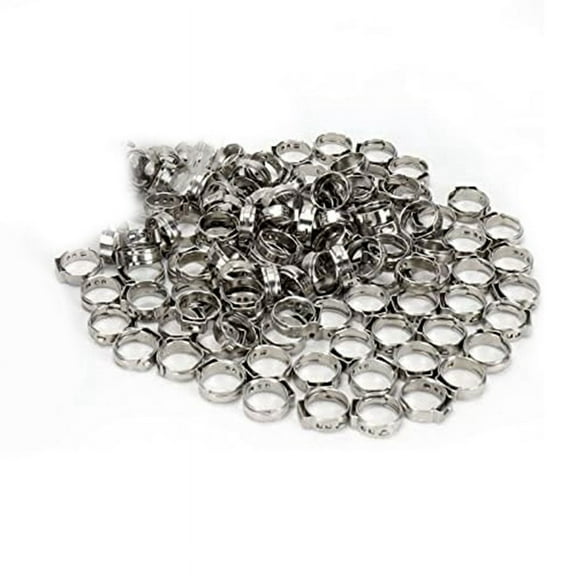 1/2 Inch PEX Cinch Clamp Ring, Cinch Crimp Ring Cinch Clamp, Single Ear Hose Clamp for PEX Fitting Connections,120PCS