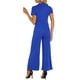 thumbnail image 3 of INSPIRAR CHIC Mono de Mujer de Manga Corta Cuello Redondo Malla Transparente Casual Pantalones Anchos M Azul Real, 3 of 6