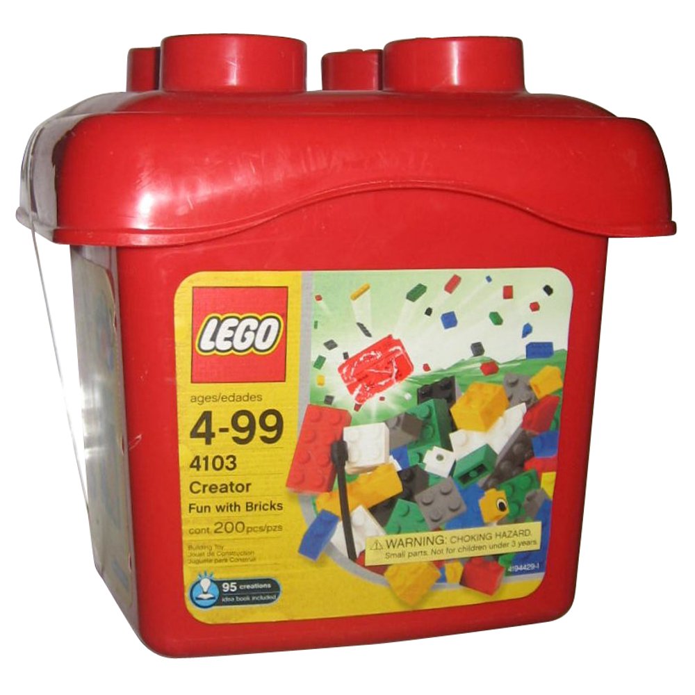 lego creator vintage small red bucket building bricks toy 4103 (200 pcs)