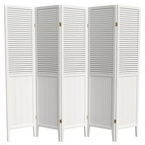 Handmade Beadboard 70-inch Room Divider (China) 5 Panel White