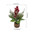 thumbnail image 3 of Artificial Christmas Berry plants Ornament Tabletop Scene Decor for Living Room Bedroom Desk, Multicolor Holiday Accent, 7.87 In, 3 of 7