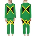 thumbnail image 3 of Suhoaziia Youth Pjs Girls Soft Crew Neck Indoor Pajamas Sets 2 PCS Comfortable Casual Sleep Set Warmth Vacation Shirt Print Graphic Brazilian Flag Lounge Wear 11T-12T, 3 of 5