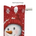 thumbnail image 5 of Faux Linen Valances for Windows Christmas Snowman Winter Showflake Red Curtains Valance Light Filtering Rod Pocket Small Window Treatment for Kitchen Living Room Bedroom 42x12In, 5 of 6