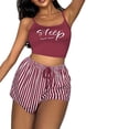 thumbnail image 1 of B91xZ Womens Pajama Sets Two-Piece Sleepwear Button-Down Floral Pj Set,Wine S, 1 of 4
