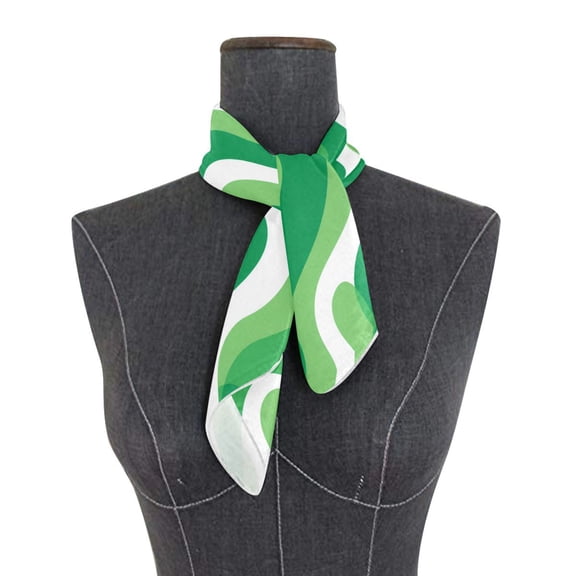 Square Scarf 24x24 Inch Light Green Flowing Lines Silky Satin Sun Protection Neck Scarf for Women Multi-Purpose Head Wrap Bandana for Hair Bag Decoration