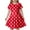 Red, variant on Girls Dresses Children's Fashion Polka Dot Print Slim Short Sleeve Kids Outfits