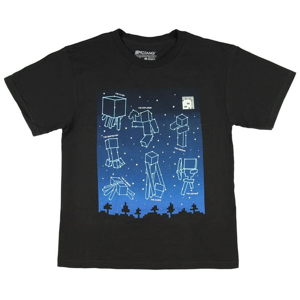 JINX - Minecraft Big Boys' Glow-In-The-Dark Constellations T-Shirt ...