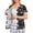 Navy, variant on Women’s Pastel Floral Recovery Shirt, Front Open Hook and Loop Short Sleeve Top with Drain Pocket for Post-Surgery Care Blue XL