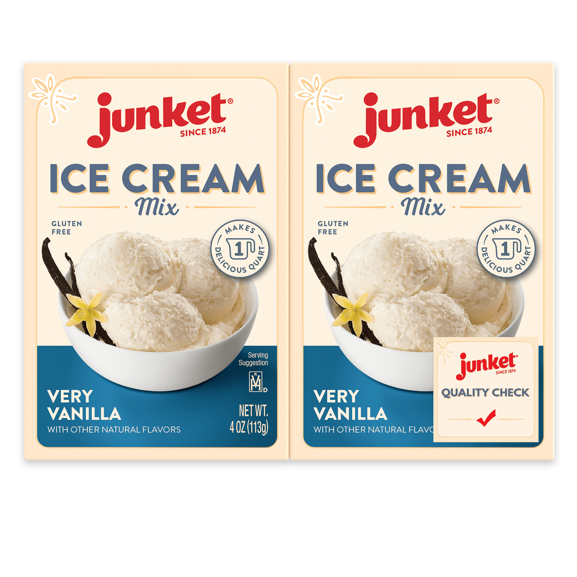 Junket Ice Cream Mix Very Vanilla, 4 Ounce (Pack of 2)