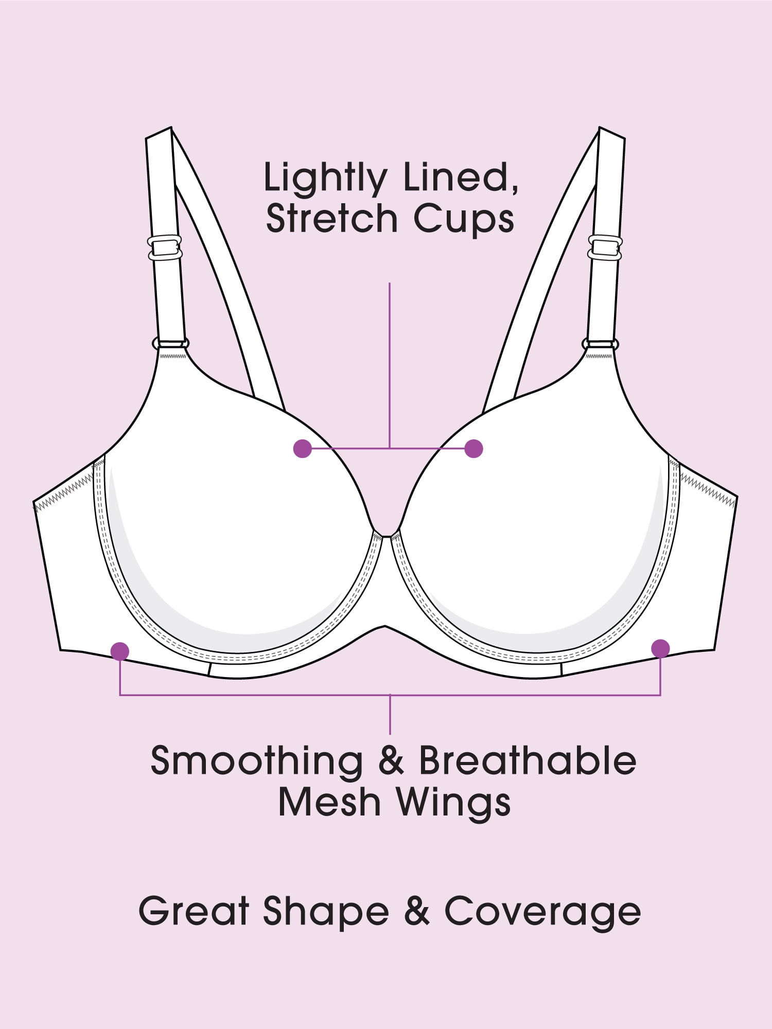 Fit for Me by Fruit of the Loom Women's Everyday T-Shirt Bra, Style FT966, Sizes 42C to 42G