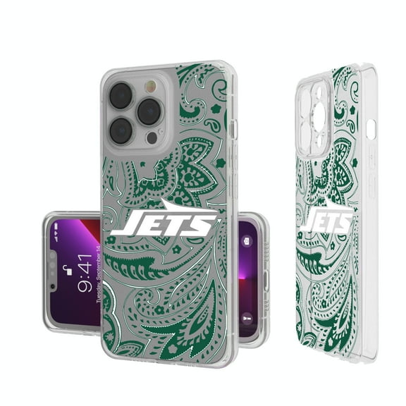New York Jets iPhone Clear Paisley Design Case