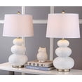 thumbnail image 2 of Safavieh Lighting Collection Rita White Triple Gourd Studded 29-inch Bedroom Living Room Home Office Desk Nightstand Table Lamp (Set of 2) - LED Bulbs Included, 2 of 5