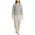 thumbnail image 2 of Splendid Women's Long Sleeve Top and Jogger Pajama Set PJ Oatmeal Animal XXL, 2 of 3
