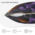 thumbnail image 3 of KLL Ornate Purple Floral Vase Decorative Throw Pillow Covers Velvet Soft for Couch Sofa Bedroom Living Room Outdoor (No pillow core)- 18"x18", 3 of 5
