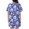 thumbnail image 6 of Fuzoiu crystal Skull flower leaf Print Women's Short-Sleeved Pajama Set,Lounge Sleepwear Set,Womens Pajama Sets 2 Piece,Button-Up Top and Shorts with Pockets-XX-Large, 6 of 7