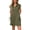 Army Green, variant on Women Loose Shirt Dress Summer Casual Pocket Dress Short Sleeve Street Style