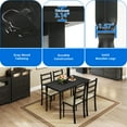 thumbnail image 6 of Dextrus Dining Table Set for 4, Modern 5 Piece Rectangular Table Set with 4 Upholstered Chairs, Black, 6 of 10