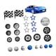 thumbnail image 3 of Adornos para tarta de coche de carreras, diseño de bandera azul con rueda de carreras, decoración para tarta, coche de carreras azul para fiesta de cu, 3 of 9