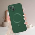 thumbnail image 5 of Magnetic Case for iPhone 14 Plus Phone Case for Women, [Adaptation with Magsafe] Matte Luxury Soft Metallic Luster Design for iPhone 14 Plus 6.7'' with Camera Protector-Green, 5 of 12
