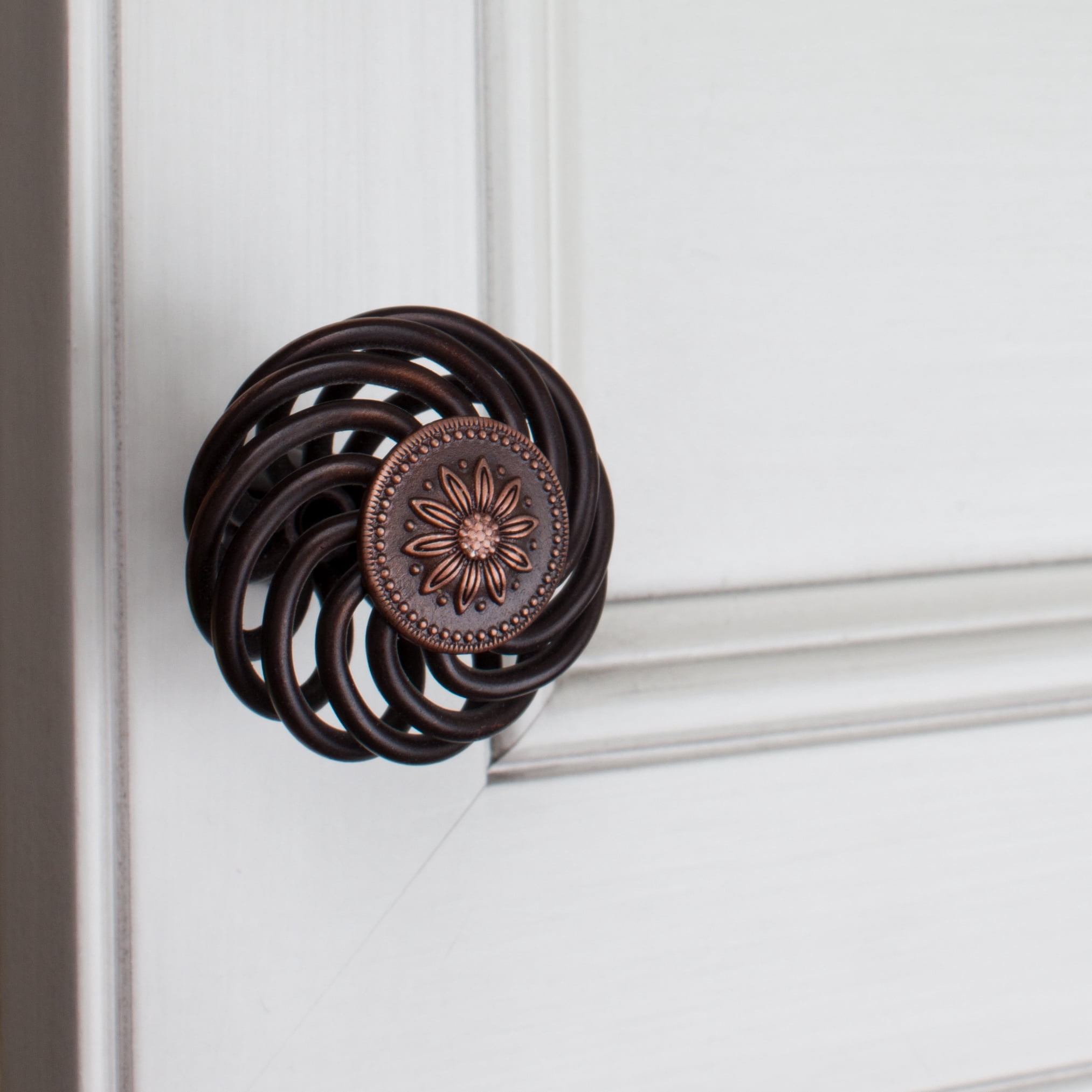 GlideRite 1.5 in. Flower Birdcage Cabinet Knob, Rustic Bronze