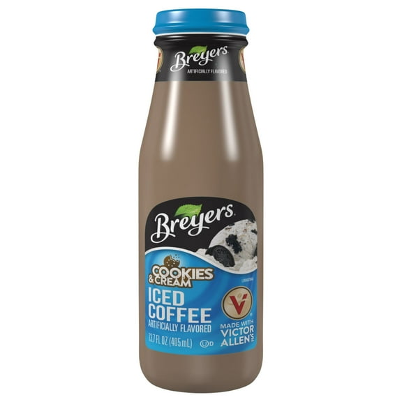 Breyers Iced Coffee, Cookies & Cream, Ready to Drink, 13.7 oz Glass Bottle (Pack of 12)