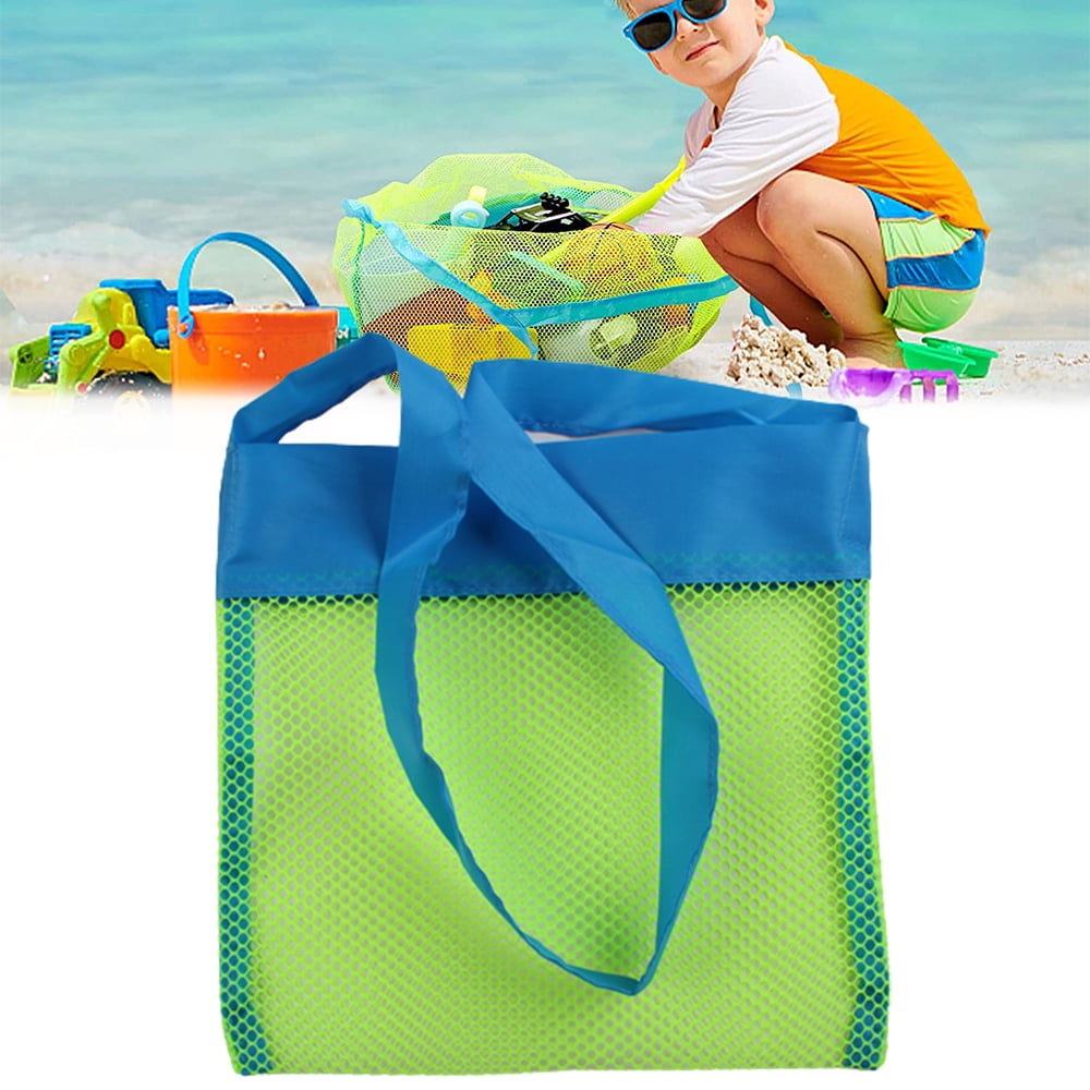 Elbourn Beach Toy Mesh Beach Bag, Collecting Bag Beach Sand Toy Bag for