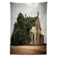 thumbnail image 3 of Ambesonne Rustic Tablecloth Rectangular Table Cover, House Rural Ivy, 60"x84", Beige Green, 3 of 4