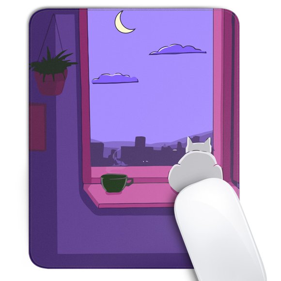 Mouse pad XSXXSC con lindo gato blanco 26 x 21 cm antideslizante