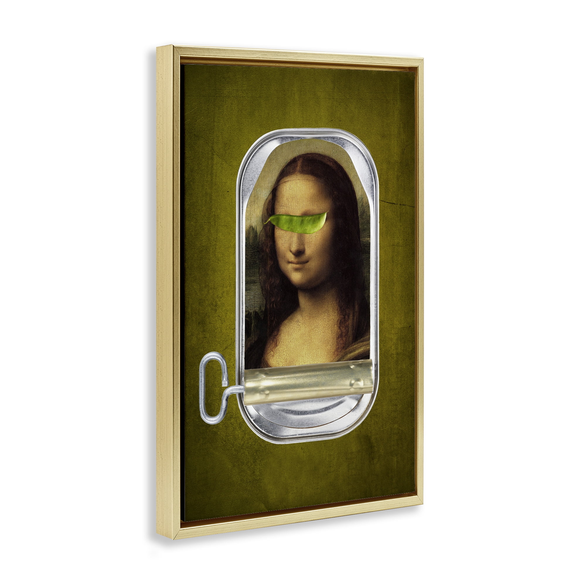 Canned Mona Lisa Gold Framed Floater Canvas Wall Art, design by Elo Marc
