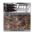 thumbnail image 4 of Countertop Wine Bottle & Glass Rack, Pewter/Marble, 4 of 4