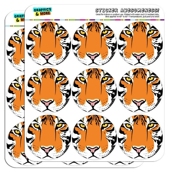 Tiger Face Safari 2" Scrapbooking Crafting Stickers