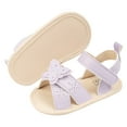 thumbnail image 2 of WUANDIXFA Baby Girls Boys Sandals Summer Flowers Shoe Rubber Sole PU Leather Mesh Toddler First Walkers Princess Dress Outdoor Shoes (Purple, 5), 2 of 9