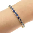 thumbnail image 2 of 12CT Princess Cut Lab Created Sapphire Tennis Bracelet 14K Yellow Gold Plated Sterling silver, 2 of 5