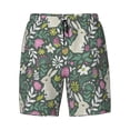 thumbnail image 5 of Rocae Retro Bunny Floral for Men's Swim Trunks Quick Dry With Two Side Pockets and One Lined Patch PocketMedium, 5 of 9