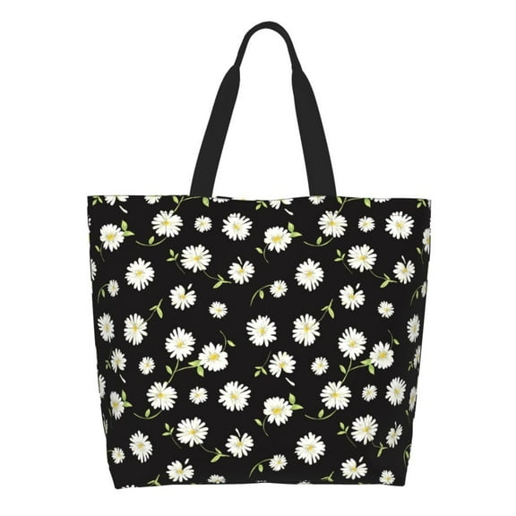 Naloa Daisies Flowers Tote Bag for Women Large Capacity Shoulder Bag for College Work Travel Shopping