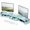 Blue, variant on Desk Organizers and Accessories, Dual Monitor Stand Riser with Drawer and 2 Pen Holders, Desk Shelf Computer Racks & Printer Stand for Office Workspace Organizers, Desktop Organization