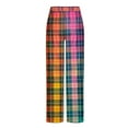thumbnail image 4 of Mens Pajama Pants Plaid Fleece Lounge Bottoms Sleepwear PJs with Pockets White M, 4 of 5