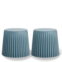 2xhome Set of 2 Stackable Plastic Dining Chairs Stool No Back Backless For Kitchen Patio Living Room Accent Outdoor Bedroom Storage, Teal