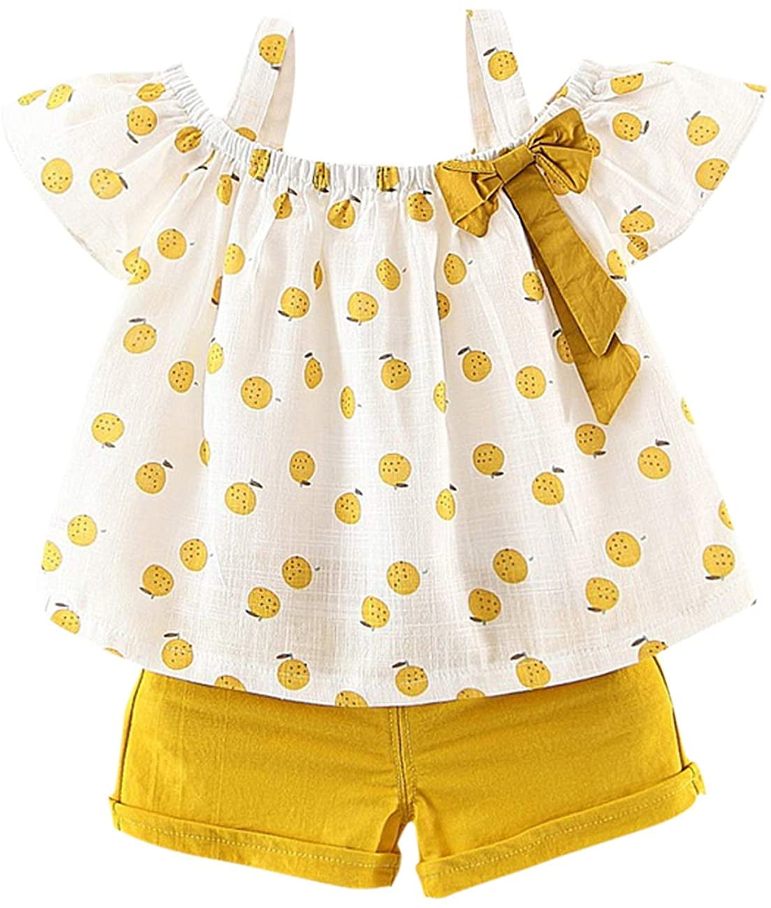Toddler Baby Girls Clothes Ruffle Polka Dot Tank Tops Striped Shorts Pants Summer Set - Walmart.com