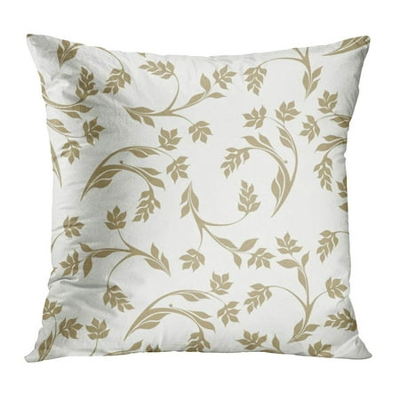 ECCOT Silver Western Floral Pattern Baroque Damask The Gold Leaves Beige Rapport Abstraction Antique Curtains Pillow Case Pillow Cover 16x16 (Best Western Gold Leaf)