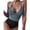 Navy, variant on Babysbule Womens Swimsuits Women's Solid Color One-piece Deep V Sexy Buckle Design Bikini Swimsuit