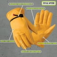 thumbnail image 3 of Wells Lamont Men's Leather Work Gloves with Adjustable Wrist, Palm Patch, Cowhide, 3 of 5