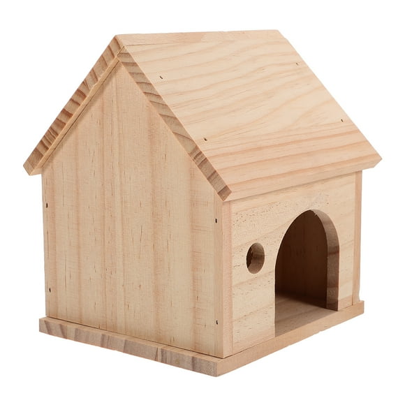 KAKOWELY hamster hide out Wooden Hamster Hideout Wood Small Animal Hide House Hamster Hiding Hut Small House Hamster Hideaway Hideout Adorable Rat House6.57"X5.31"X5.31"