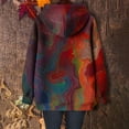 thumbnail image 4 of Floral Print Hoodies for Womens Drawstring Adjustable Pullover Sweater Blouses Light Warm Spring Outfits 2025 Pullover Fall Winter Clothes with Kangaroo Pocket, 4 of 4