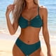 thumbnail image 1 of Trajes de baño Amzcrzy Tankini para mujer, trajes de baño, trajes de baño Bikini Bikini de moda para mujer Bikini de color sólido dividido Traje de baño de dos piezas Azul marino, S, 1 of 6