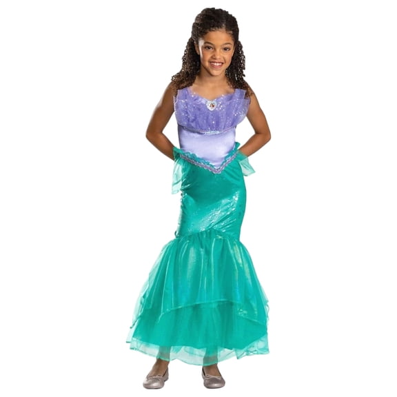 Girls Disney The Little Mermaid Shimmery Ariel Dress Halloween Costume M 7-8