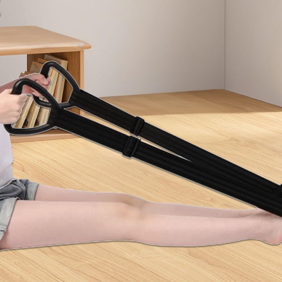 FITYLE Ankle Training Strap Adjustable Yoga Stretch Belt Elastic Pull Belt black